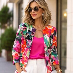 KASPER MULTICOLOR SUIT JACKET MISSES SIZE 16 NWT